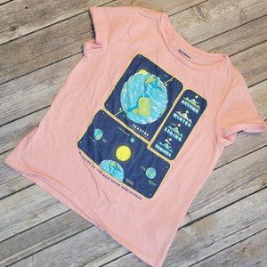 Old Navy Pink Seasons of the Northern Hemisphere T-Shirt Girls Size Medium 873